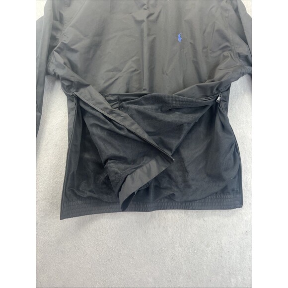 Ralph Lauren Polo Golf Windbreaker Mens M Black Side Zip Pullover Track Jacket - Picture 13 of 16